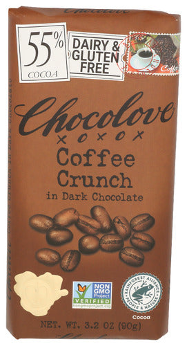 CHOCOLOVE CHOC BAR DRK COFFEE CRNCH - 3.2 OZ