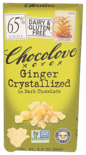 Chocolove 
Choc Bar Drk Ginger Crystlzd, 3.2 OZ.