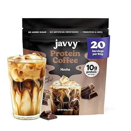 Mocha Protein Iced Coffee - Premium Whey Protein & Instant Iced Coffees - 100% Natural Cold Brew Coffee - Zero Artificial Flavors & Sweeteners, 80 mg Caffeine Per Serving, 0g of Sugar, 20 Servings