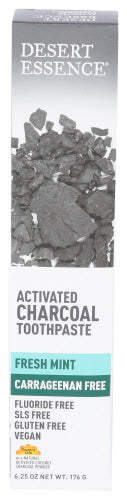 Desert Essence 
Tthpaste Ttree Charcoal, 6.25 OZ.