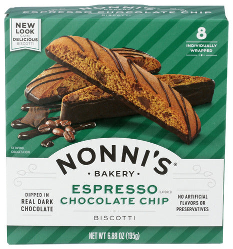 Nonnis Biscotti Esprsso Cho Chp, 6.88 OZ.