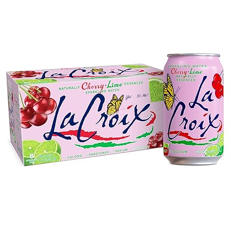 LaCroix Sparkling Water, Cherry Lime, 8-Pack Zero Sugar, Zero Calories, Zero Sodium