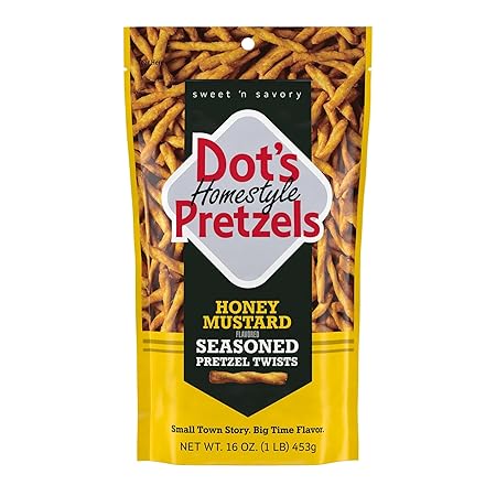 Dot's Pretzels Honey Mustard Seasoned Pretzel Twist Snack, 16oz Grocery Sized Bag