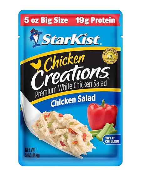 StarKist Chicken Creations "Big Size" Chicken Salad, 5 oz Pouch (1 Pack) Ready to Eat Premium White Meat Chicken, 19g Protein Per Serving, Gluten Free, Soy Free, Perfect for Salads, Meals and Snacks