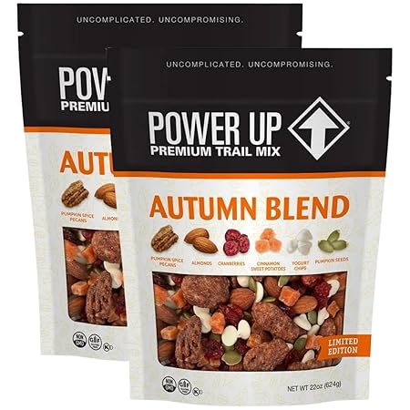Gourmet Nut Autumn Blend Trail Mix, 22oz Bag, 2 Pack – Pumpkin Spice Pecans, Almonds, Cranberries, Cinnamon Sweet Potatoes, Yogurt Chips & Pumpkin Seeds – Fall Seasonal Snack