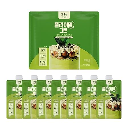 Flimeal Green Tea Matcha Protein Shake, 21g Protein, Low Sugar, Keto-Friendly Meal Replacement Shake, 1.59oz, 7packs, With Crunchy Protein Balls