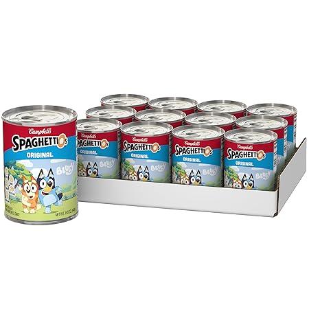 SpaghettiOs Original Bluey Shapes Canned Pasta, 15.8 OZ Can (12 Pack)