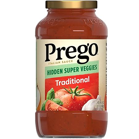 Prego Hidden Super Veggies Traditional Pasta Sauce, 24 oz Jar