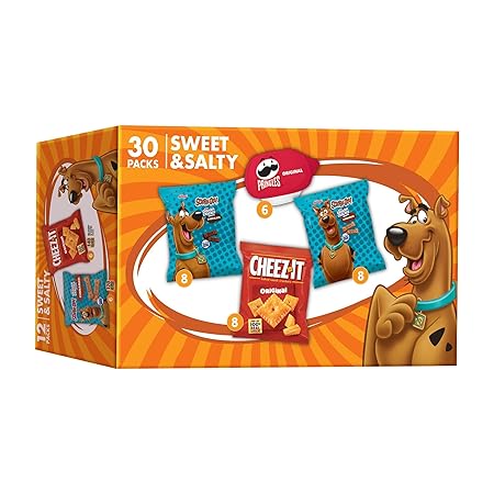 Cheez-It, Pringles & Scooby-Doo Sweet and Salty Snacks Variety Pack, 28oz Box (30 Count)