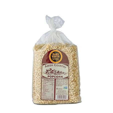 Amish Country Popcorn | 6 lb Bag | Baby White Popcorn Kernels | Small & Tender Popcorn | Old Fashioned, Non-GMO and Gluten Free (Baby White - 6 lb Bag)