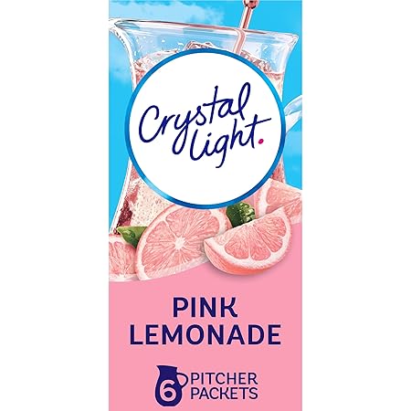 Crystal Light Sugar-Free Pink Lemonade Naturally Flavored Powdered Drink Mix 72 Count Pitcher Packets(Packaging may vary)