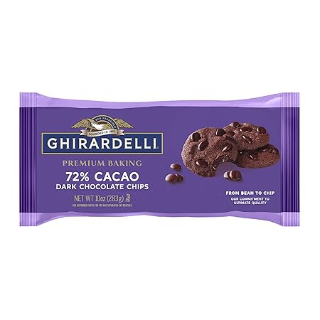 GHIRARDELLI 72% Cacao Dark Chocolate Premium Baking Chips, Chocolate Chips for Baking, 10 OZ Bag