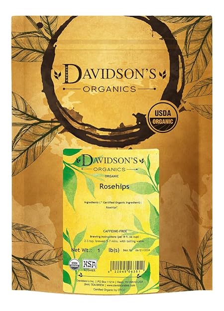 Davidson's Tea Bulk, Organic Rosehips, 16-Ounce Bag