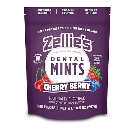 Zellie's | 100% Xylitol Cherry Berry Breath Mints | No Aspartame, Gluten Free, Vegan & Kosher Mints (540 Count - Pack of 1)