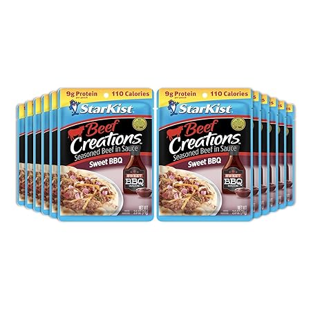 StarKist Beef Creations Sweet BBQ, 2.6 oz Pouch, 12 pack