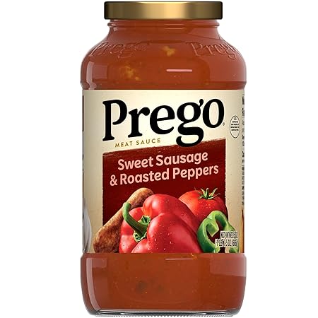 Prego Sweet Sausage and Roasted Peppers Pasta Sauce, 23.5 oz Jar