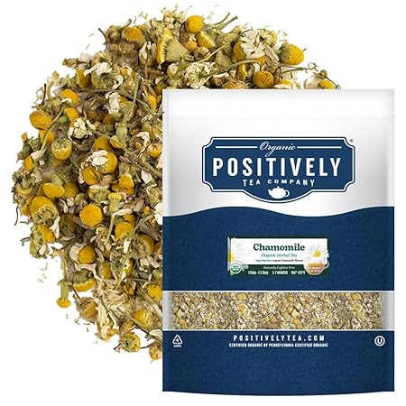Organic Positively Tea Company, Chamomile, Herbal Tea, Loose Leaf, 16 Ounce