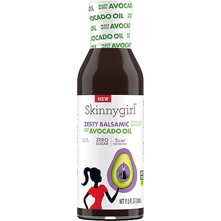 Skinnygirl Sugar Free Gluten Free Avocado Oil Salad Dressing, Zesty Balsamic, 11.5 Ounce