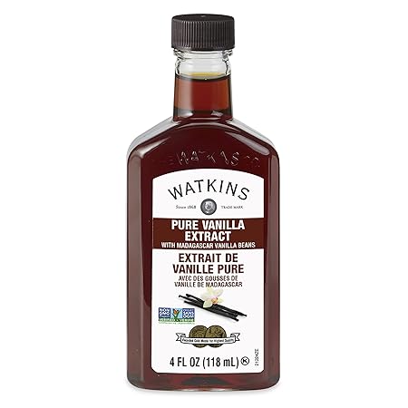 Watkins Pure Vanilla Extract, with Madagascar Vanilla Beans, Non-GMO, Kosher, 4 oz. Bottle, 1-Pack