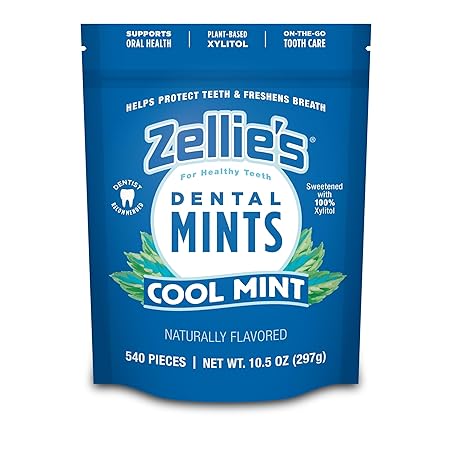 Zellie's | 100% Xylitol Cool Mint Breath Mints | No Aspartame, Gluten Free, Vegan & Kosher (540 Count - Pack of 1)