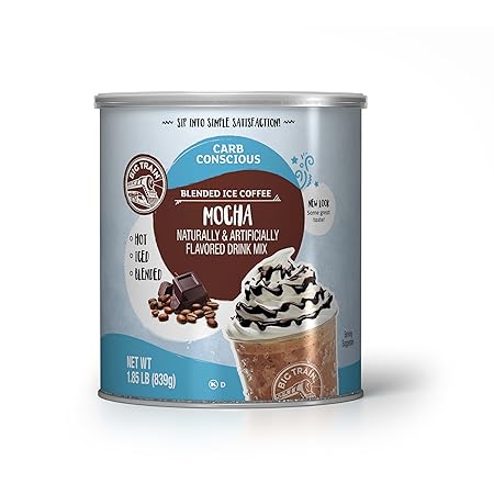 Big Train Low Carb Mocha Blended Ice Coffee Beverage Mix, 1.85 Pound (Pack of 1)