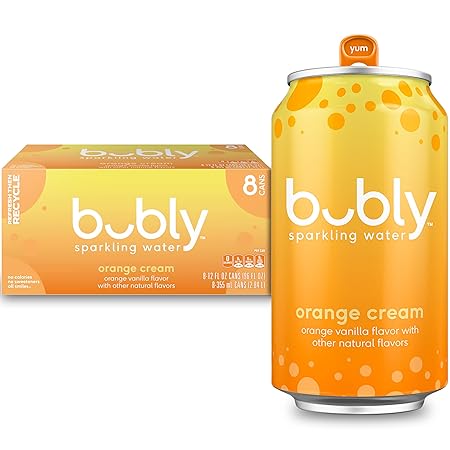 bubly Sparkling Water, Zero Sugar & Zero Calories, Seltzer Water, Orange Creamsicle, 12 Fl Oz Cans (Pack of 8)