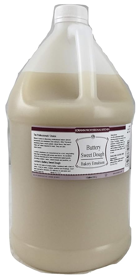Lorann Oils Buttery Sweet Dough Bakery Emulsion: Authentic Sweet Dough Taste, Ideal for Amplifying Sweet Bready Notes in Baked Goods, Gluten-Free, Keto-Friendly, Sweet Dough Flavoring Essential
