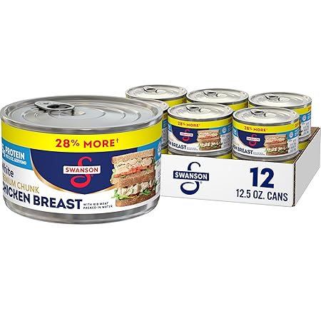 Swanson White Premium Chunk Canned Chicken Breast in Water, 12.5 OZ Can (Case of 12)