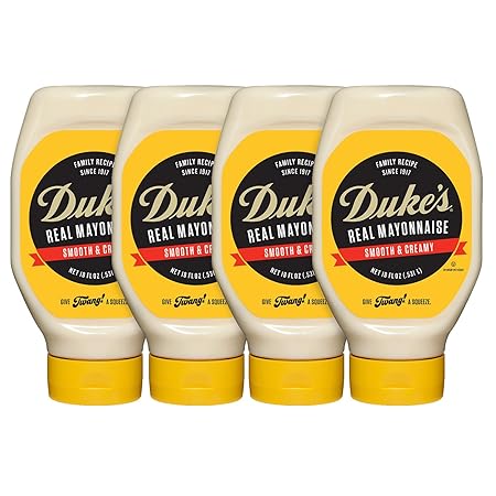 Duke’s Real Mayonnaise Squeeze Bottle - Original Smooth & Creamy Taste, 18 Ounce (Pack of 4)