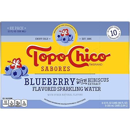 Topo Chico Sabores Blueberry with Hibiscus Extract 12oz 8pk