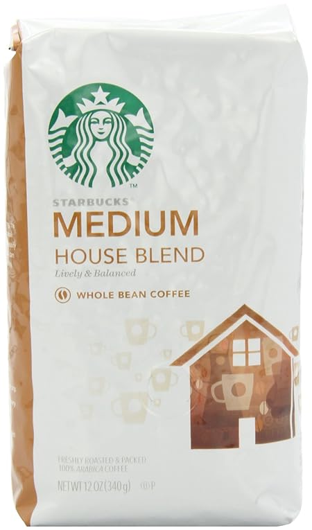 Starbucks House Blend Whole Bean Coffee, 12 Ounce (Pack of 6)