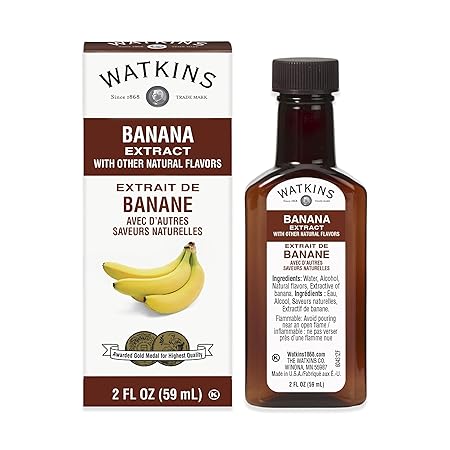 Watkins Banana Extract with Other Natural Flavors, 2 oz. Bottles, Pack of 6 (Packaging May Vary)