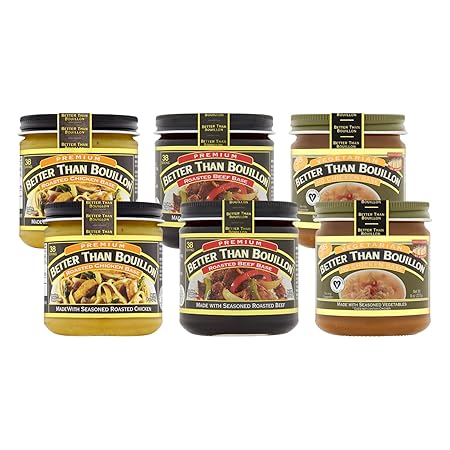 Better Than Bouillon Chicken Base, Vegetarian No Chicken Base & Roasted Beef Base (Variety Pack)