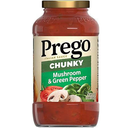 Prego Chunky Mushroom and Green Pepper Pasta Sauce, 23.75 Oz Jar
