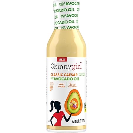 Skinnygirl Sugar Free Gluten Free Avocado Oil Salad Dressing, Creamy Caesar, 11.5 Ounce