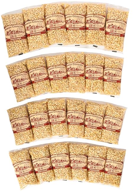 Amish Country Popcorn | 24 (4 Oz Bags) Baby White Popcorn | Old Fashioned, Non-GMO and Gluten Free