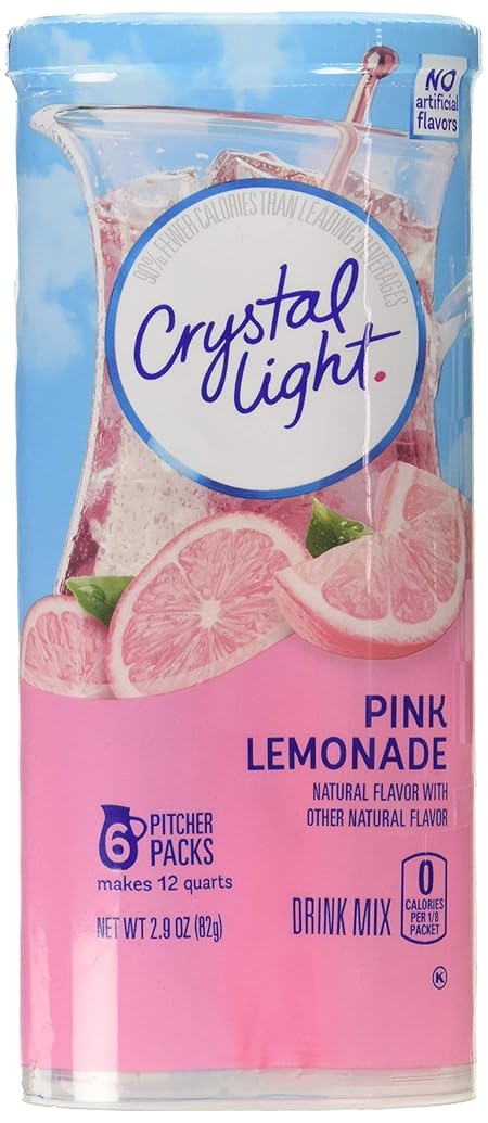 Crystal Light Pink Lemonade Drink Mix, 12-Quart 2.9-Ounce Canister (Pack Of 6)
