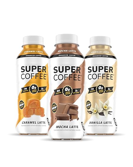 Super Coffee, Keto Protein Coffee (0g Added Sugar, 10g Protein, 70 Calories) 12 Fl Oz | Iced Smart Coffee Drinks - LactoseFree, SoyFree, GlutenFree (12 Fl Oz (Pack of 12), Core 3 Variety)