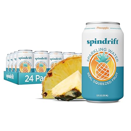 Spindrift Pineapple Sparkling Water Can 12 Ounce (Pack of 24)