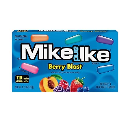 Mike and Ike Candy, Berry Blast, 4.25oz Theater Box, Pack of 12