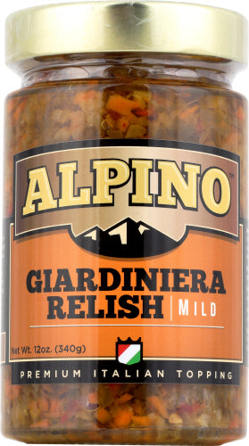 Alpino 
Relish Giardiniera Mild, 12 OZ.