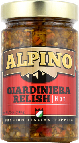 Alpino 
Relish Giardiniera Hot, 12 OZ.