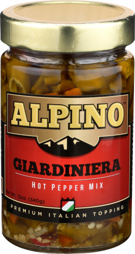 Alpino 
Pepper Mix Giardiniera Hot, 12 OZ.
