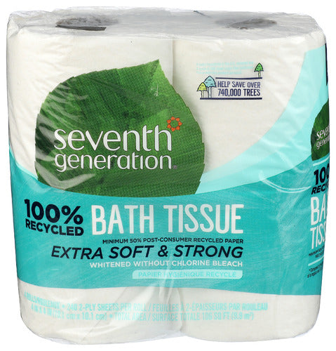 SEVENTH GENERATION TISSUE BATH 2PLY 4PK 300CT - 1 EA