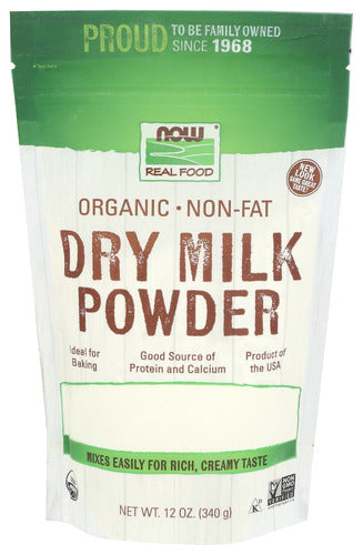 Now Milk Powder Nonfat Org, 12 FO.
