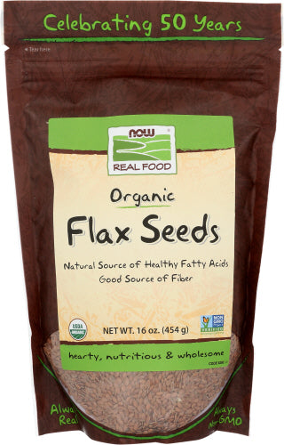 Now Flax Seed Organic, 16 OZ.