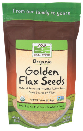 Now Seeds Golden Flax Organc, 16 OZ.