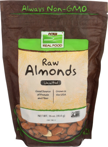 Now Almonds Raw Shelled, 16 OZ.