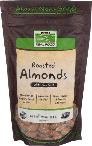 Now Almonds Rstd Salted, 16 OZ.