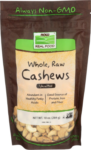 Now Cashews Raw Unsltd, 10 OZ.